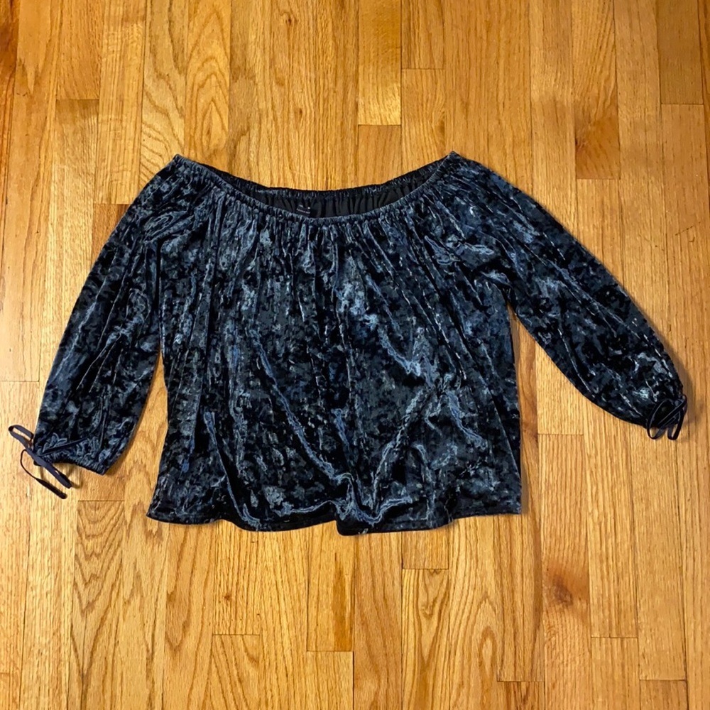 Velour off the shoulder top